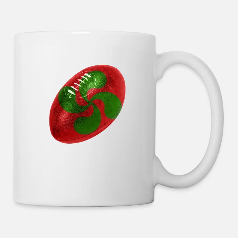 Ballon rugby Croix Basque - Mug blanc - blanc