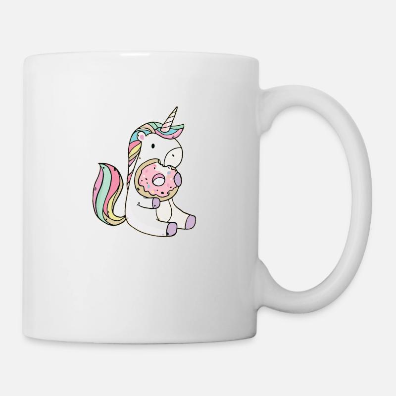 Einhorn und Donut - Tasse - Weiß