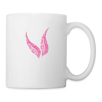 Maori Feder Federn Pink - Geschenkidee - Tasse - Weiß - Rechts
