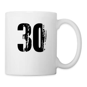 30 - Nummer - Tasse - Weiß - Rechts