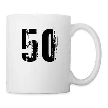 50 - Nummer - Tasse - Weiß - Rechts