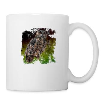 Der Uhu ist die größte heimische Eulen Art. - Tasse - Weiß - Rechts