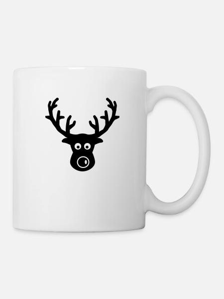 Rentier Elch - Tasse - Weiß