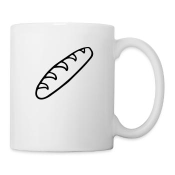 pain baguette boulanger aliment boulangerie - Mug blanc - blanc - Droite