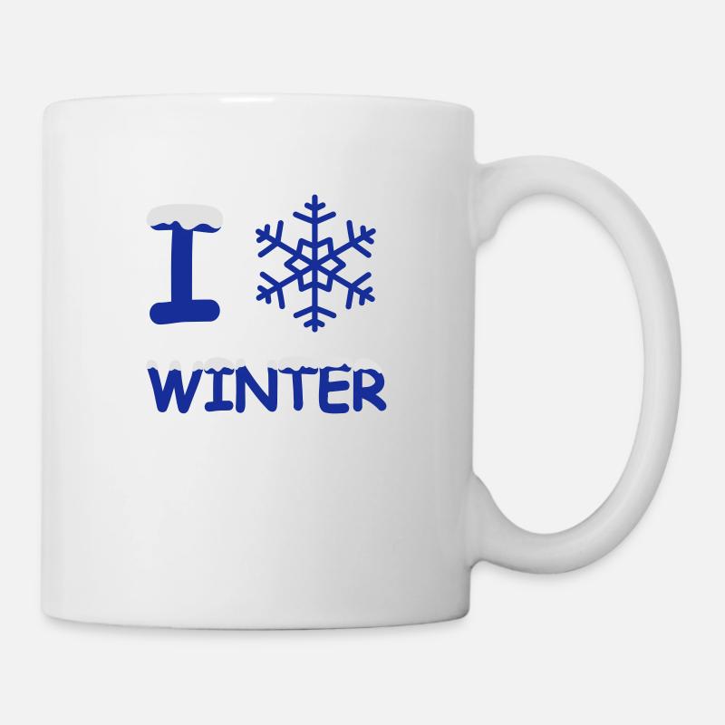 J'aime flocon de neige de l'hiver - Mug blanc - blanc