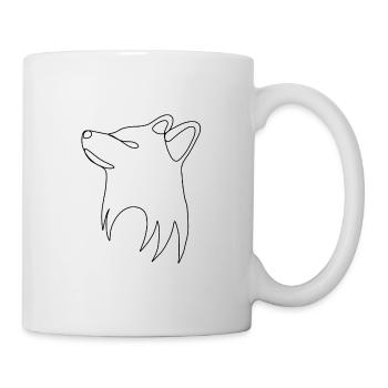 Hund Kopf vorne - Tasse - Weiß - Rechts