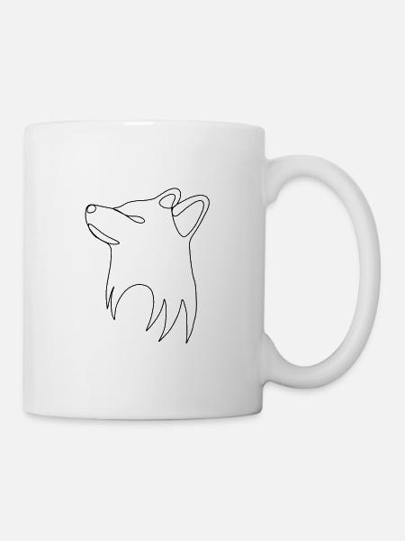 Hund Kopf vorne - Tasse - Weiß
