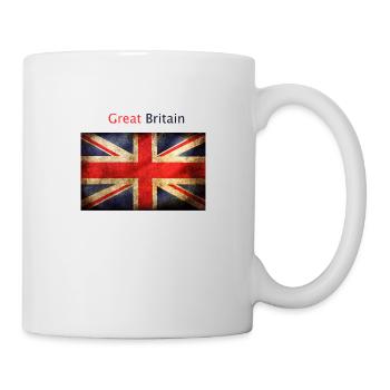 englisch flag with great britan - Mug - white - Right