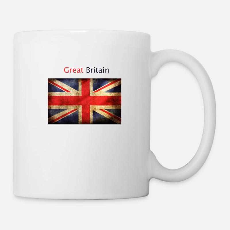 drapeau anglais avec la Grande-Bretagne - Mug blanc - blanc