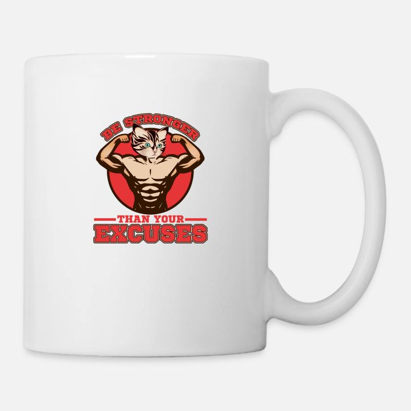 muscular cat - Mug - white