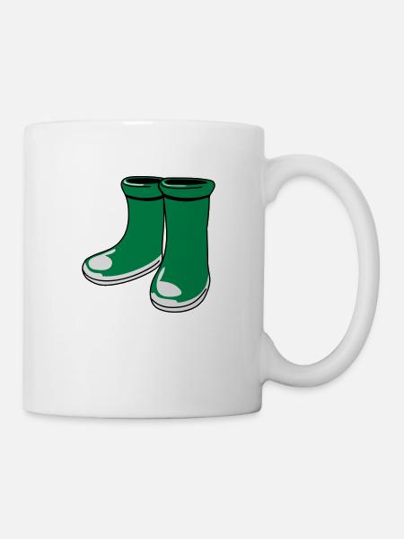 gummistiefel - Tasse - Weiß