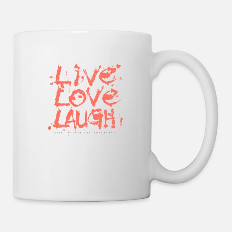 Hand painted lettering live love laugh - Mug - white