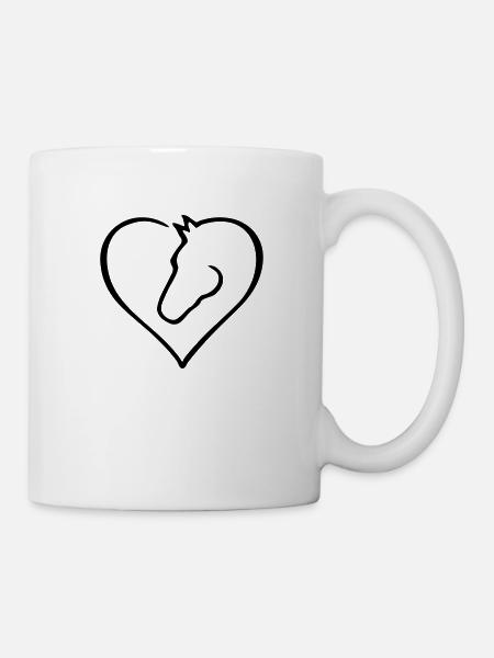 Pferdeherz - Farbwechsel - Tasse - Weiß
