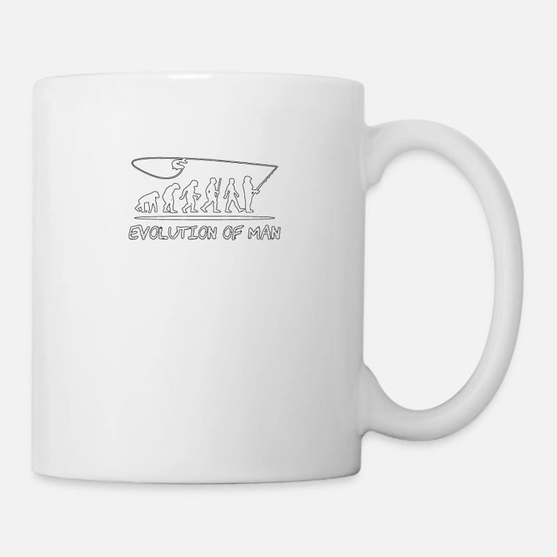Evolution de la pêche homme - Mug blanc - blanc