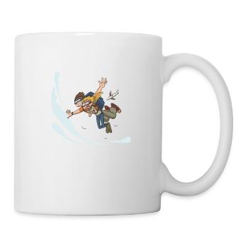 Parachutist tandem from airplane gift - Mug - white - Right