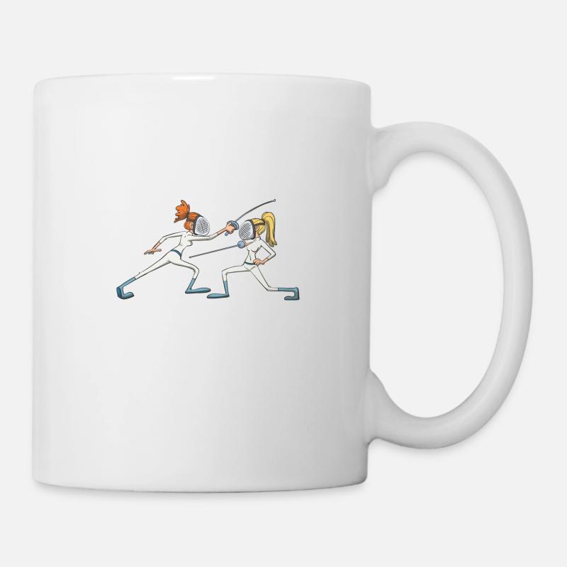 Escrime idée cadeau manoeuvre évasive - Mug blanc - blanc
