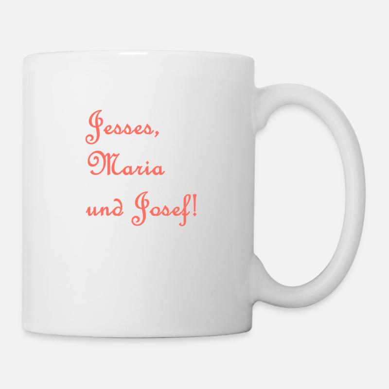 Jesses, Maria et Joseph ! Écriture Idée de cadeau - Mug blanc - blanc