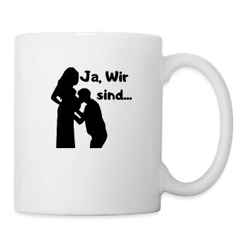 Ja, Wir sind...Schwanger - Tasse - Weiß - Rechts