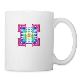 regenbogen geomertische figur - Tasse - Weiß - Rechts