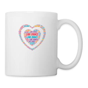 Line dance - Line Dancing Heart Geschenk T-Shirt - Tasse - Weiß - Rechts