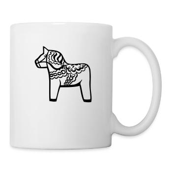 Schwedisches Dalapferd Dalahast Schweden - Tasse - Weiß - Rechts