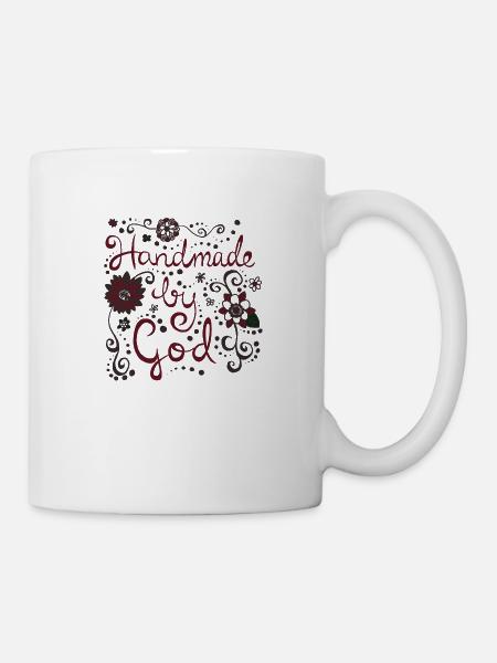 Handmade by God - Tasse - Weiß