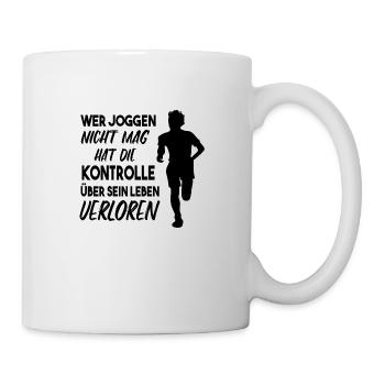 Joggen Jogger Spruch Geschenkidee - Tasse - Weiß - Rechts