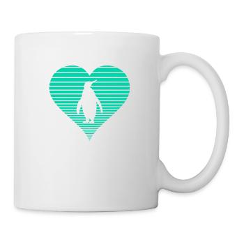 Pinguin - Tasse - Weiß - Rechts