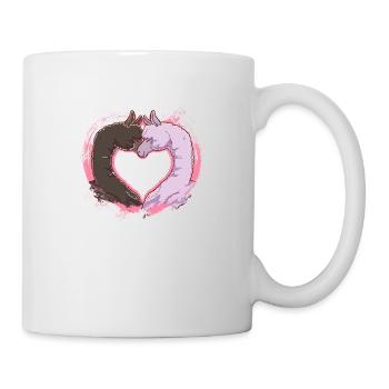 Alpaga chameau amour coeur couple objectif relation - Mug blanc - blanc - Droite