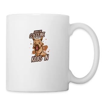 Alpaka Kamel Aufgedreht Kaffee Koffein Wild - Tasse - Weiß - Rechts