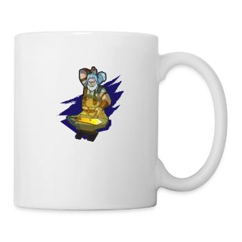 Blacksmith forging sword ember hammer work - Mug - white - Right