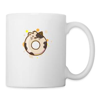 Donut Bagel Dessert Katze Maine Coon Süß Kinder - Tasse - Weiß - Rechts