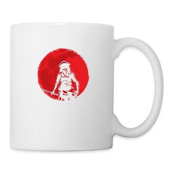 Samurai Blutmond Rüstung Schwert Krieger Kampf - Tasse - Weiß - Rechts