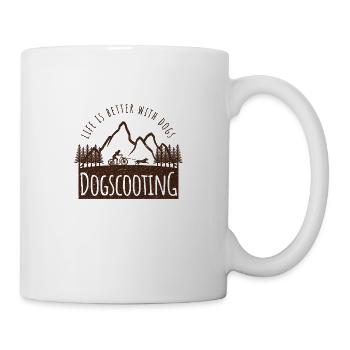 Dogscooting Life is better with Dogs - Tasse - Weiß - Rechts