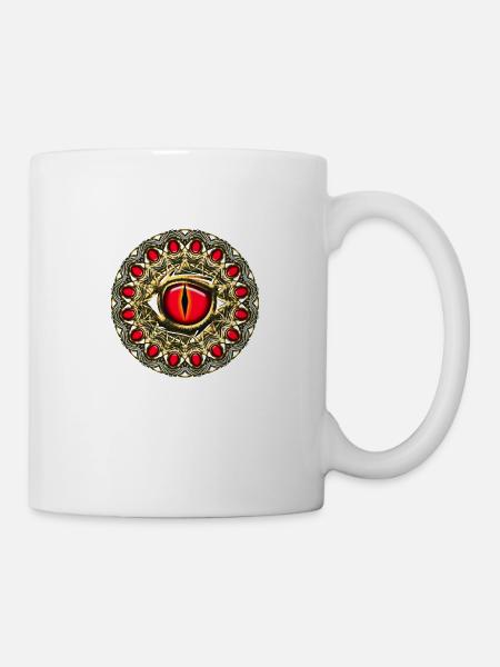 Oeil dragon Symbole magique 4 éléments puissance - Mug blanc - blanc