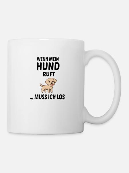 Hunde Spruch Herrchen Frauchen Geschenk - Tasse - Weiß
