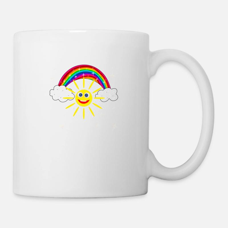 Cadeau du soleil riant arc-en-ciel - Mug blanc - blanc