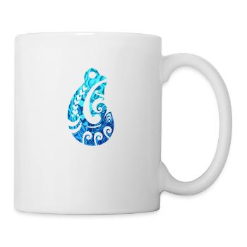Maori Fischhaken Hei Matau Tribal Tattoo Paua - Tasse - Weiß - Rechts