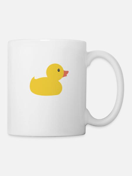 Ente Vintage Ente Duck Gelb Brot Lustig Geschenk - Tasse - Weiß