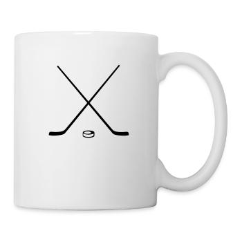 ice hockey stick puck Eis Hockey Schläger - Tasse - Weiß - Rechts