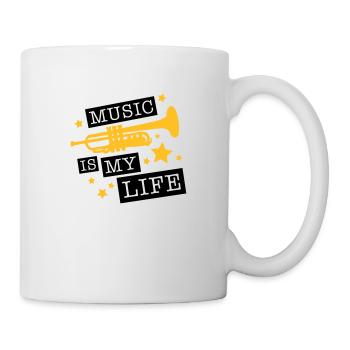trompete_music_is_life_ge2 - Mug blanc - blanc - Droite