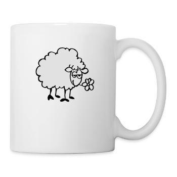 Mouton avec fleur - Mug blanc - blanc - Droite