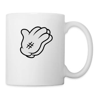 Comic Hand Pray - Tasse - Weiß - Rechts