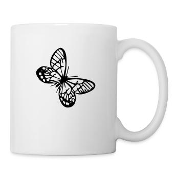 Schmetterlinge: Callitaera Aurora - Mug blanc - blanc - Droite