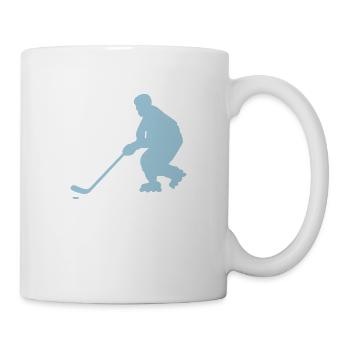roller inline hockey silhouette personnage - Mug blanc - blanc - Droite