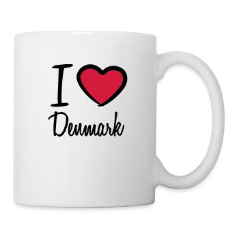I Love Denmark Danmark Logo - Mug blanc - blanc - Droite