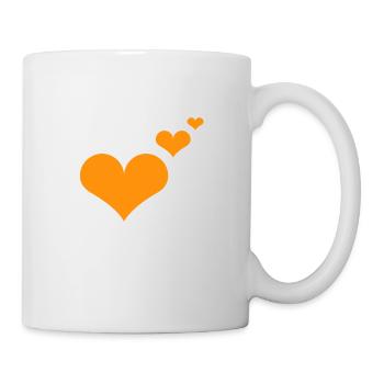Heart orange gift idea - Mug - white - Right