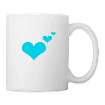 Herzen blau Geschenkidee - Tasse - Weiß - Rechts