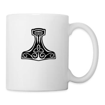 thor hammer Mjollnir viking symbol - Mug - white - Right