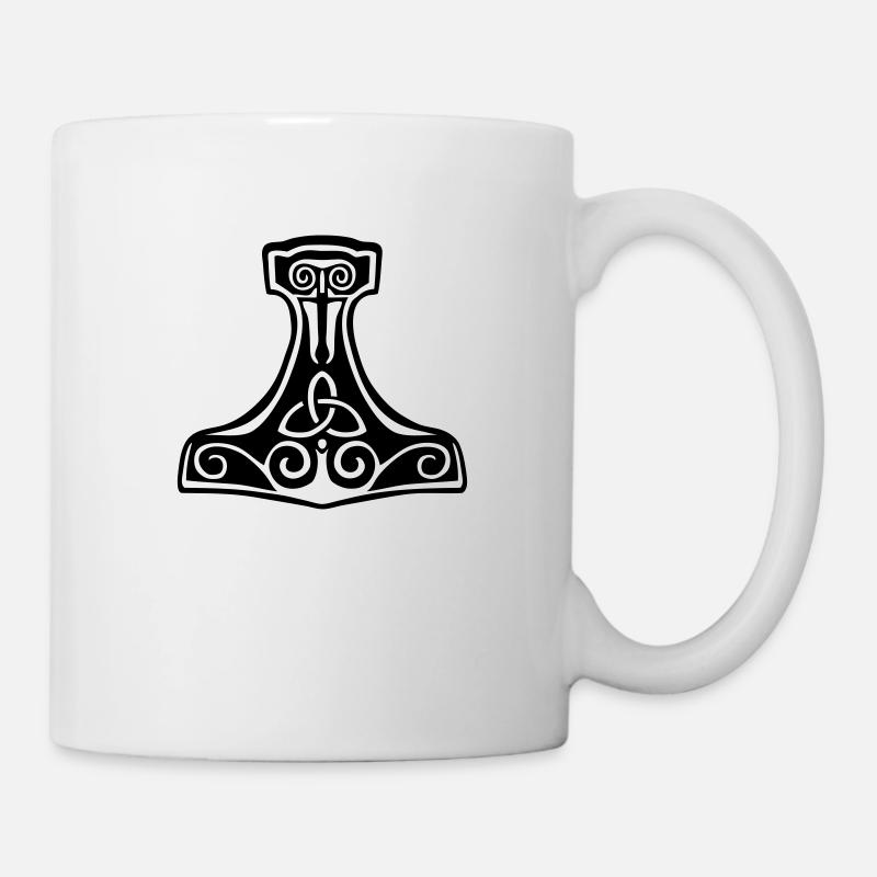 Thor Hammer Mjollnir Wikingersymbol - Tasse - Weiß